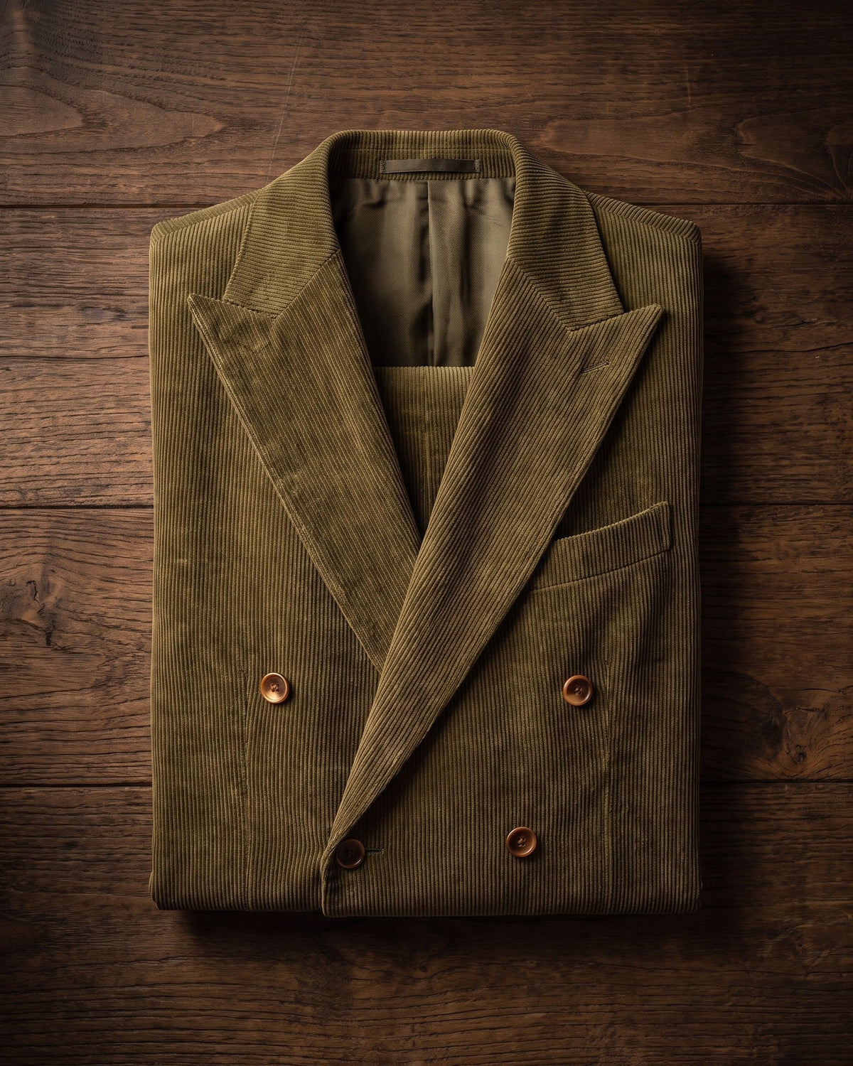 Salvador Corduroy Double-Breasted Suit Set